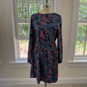Mistral Women’s Tunic Top Ties Waist Abstract Brush Strokes Size US 10 UK 14
